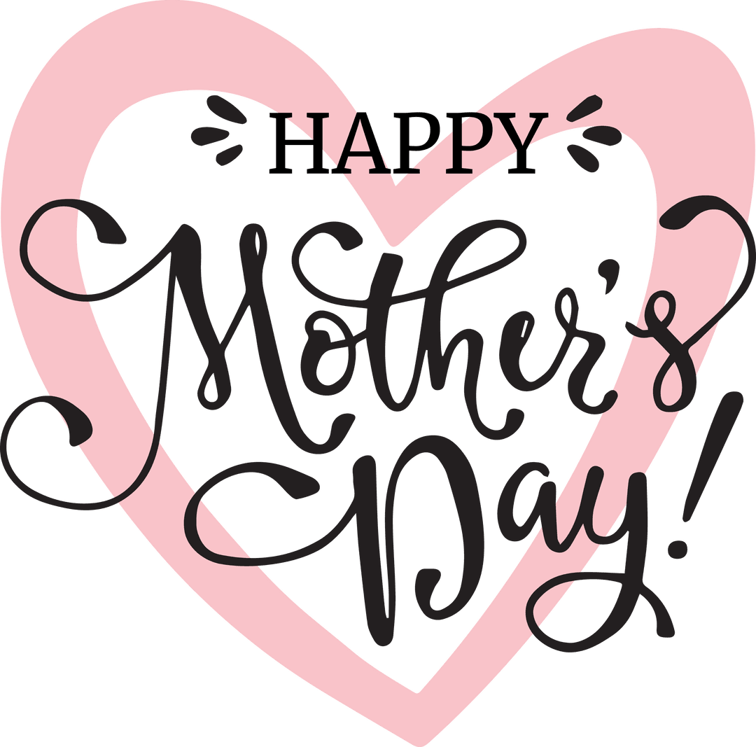 Beautiful Mother's Day Typography on Transparent Background