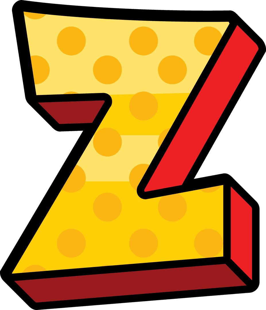 Bold Zigzag Z with Dotted Design on Transparent Base