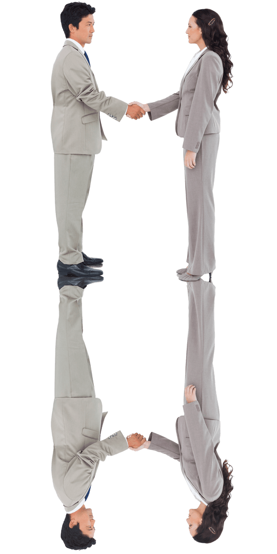 Business Professionals Shaking Hands Transparent for Virtual Interactions