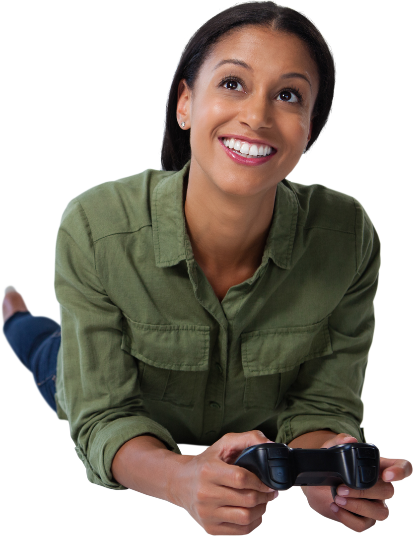 Transparent Image of Smiling Woman Playing Video Game - Download Free Stock Images Pikwizard.com