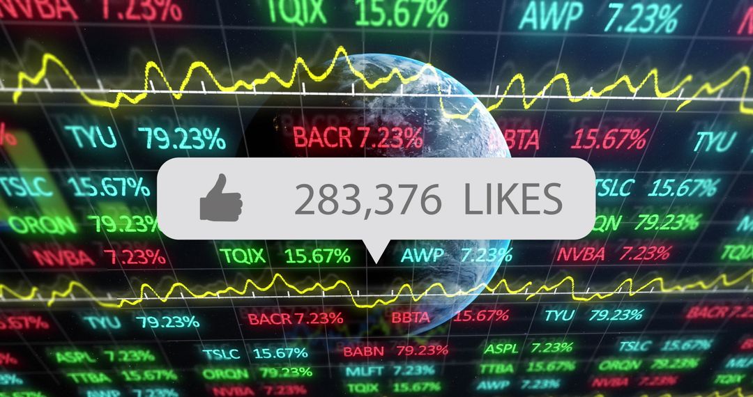 Global Finance and Social Media Interaction Concept