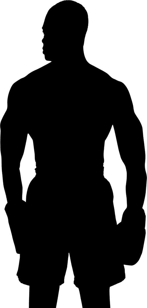 Silhouette of Male Boxer with Transparent Background for Fitness Design