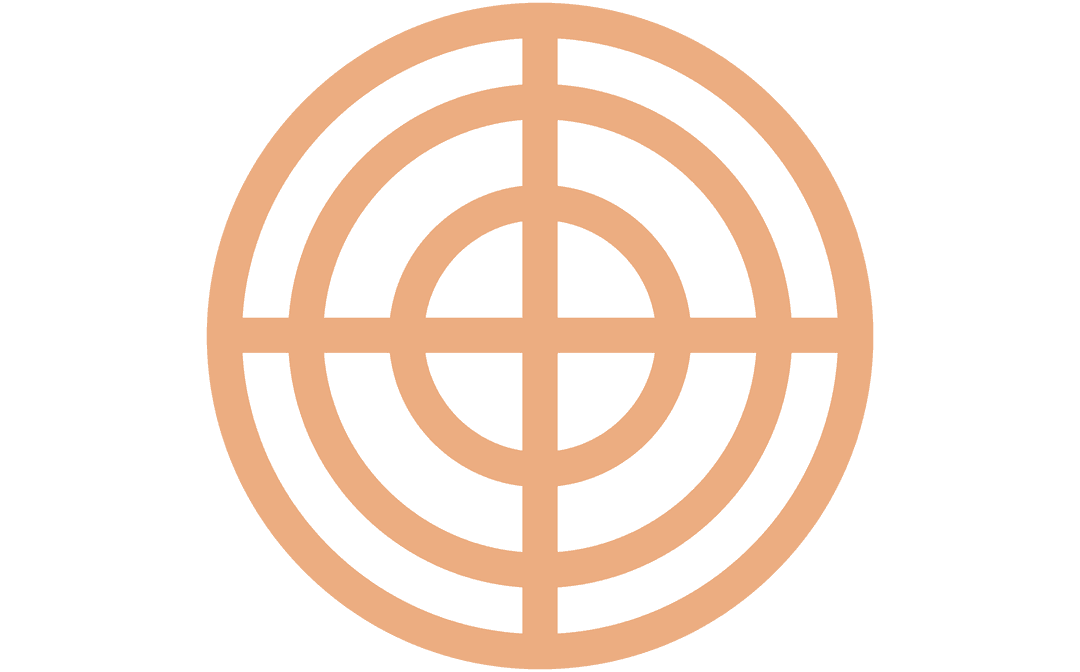 Transparent White and Orange Target Icon for Sport Games