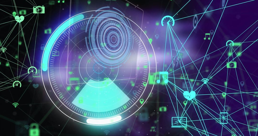 Digital Interface with Technology Connections and Icons