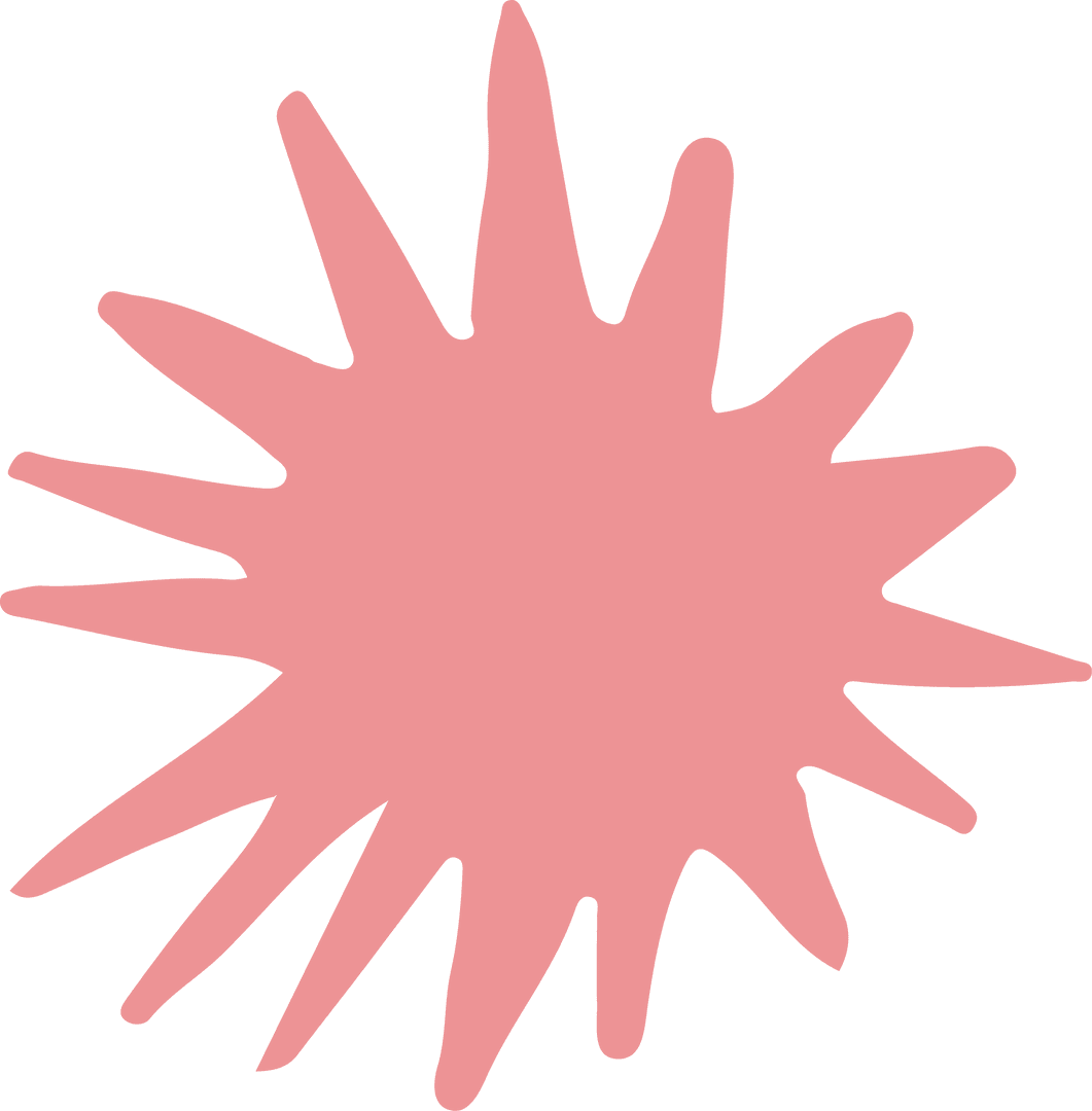 Transparent Pink Starburst Shape on Clear Background