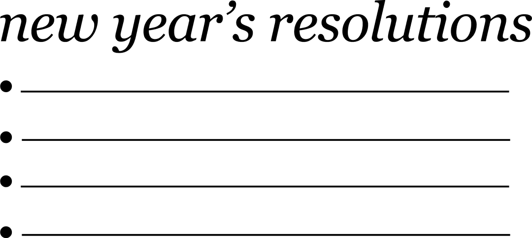 Transparent Chart for New Year's Resolutions and Goals