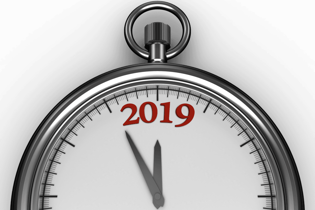Transparent Watch Design with 2019 for New Year Celebration