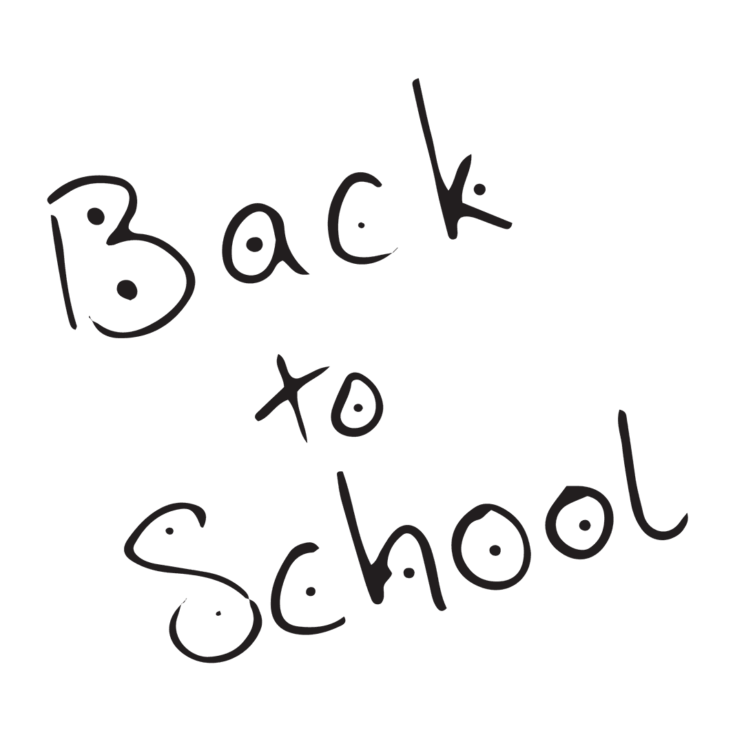 Back to School Text on Transparent Background for Education Designs