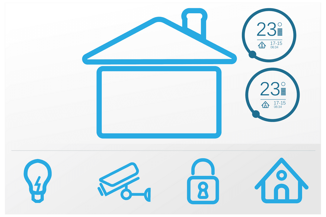 Digital Smart Home Interface Illustration Transparent Background