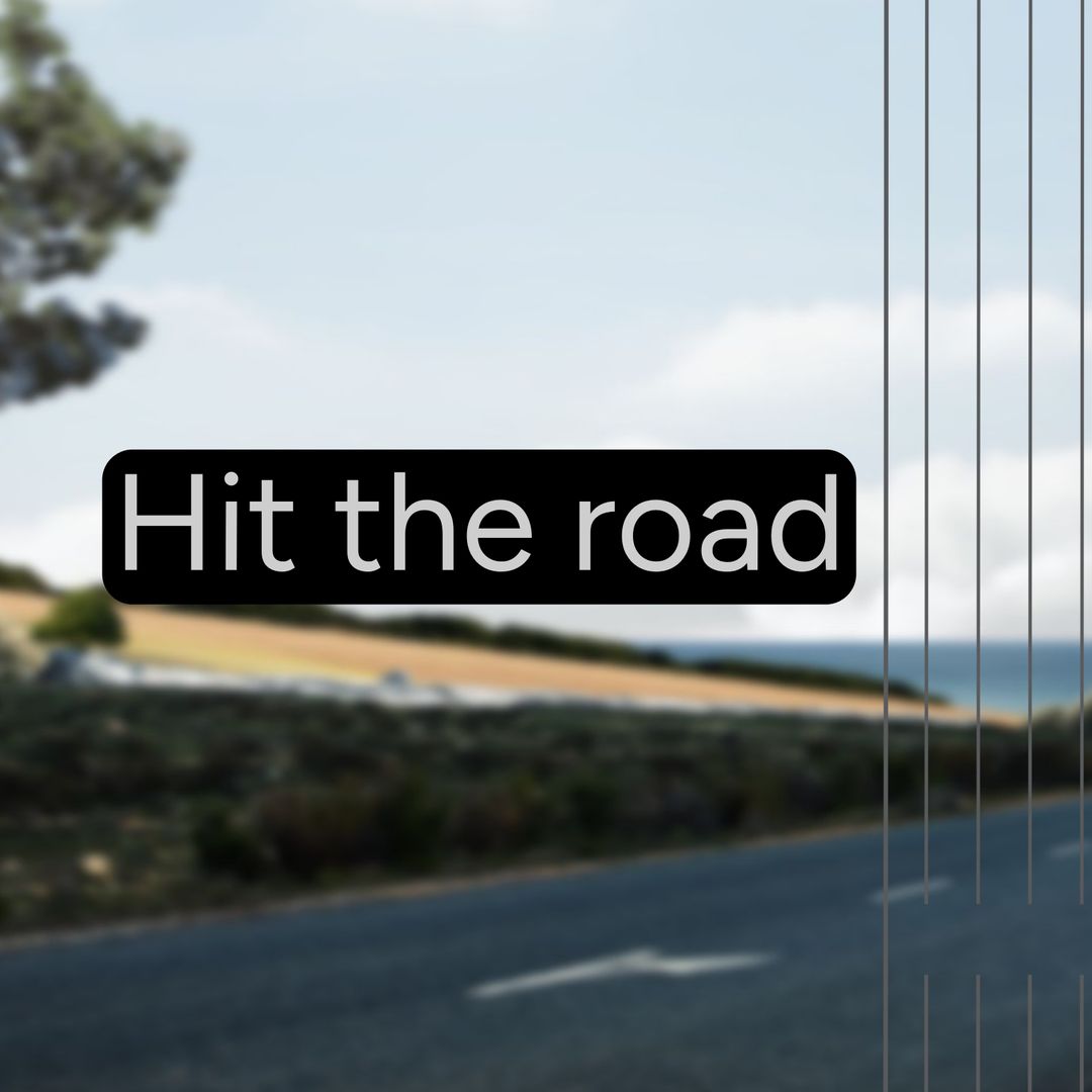 Inspirational Road Trip Background with Modern Typography