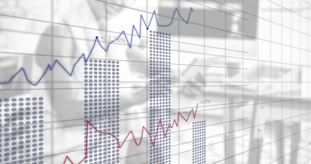 Financial Graphs Overlapping Business Professionals