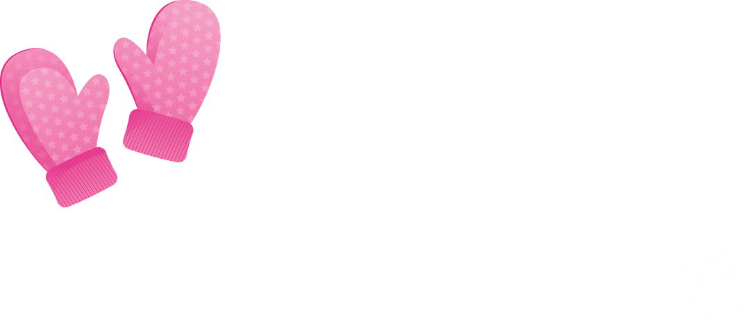 Pink Winter Mittens on Transparent Background