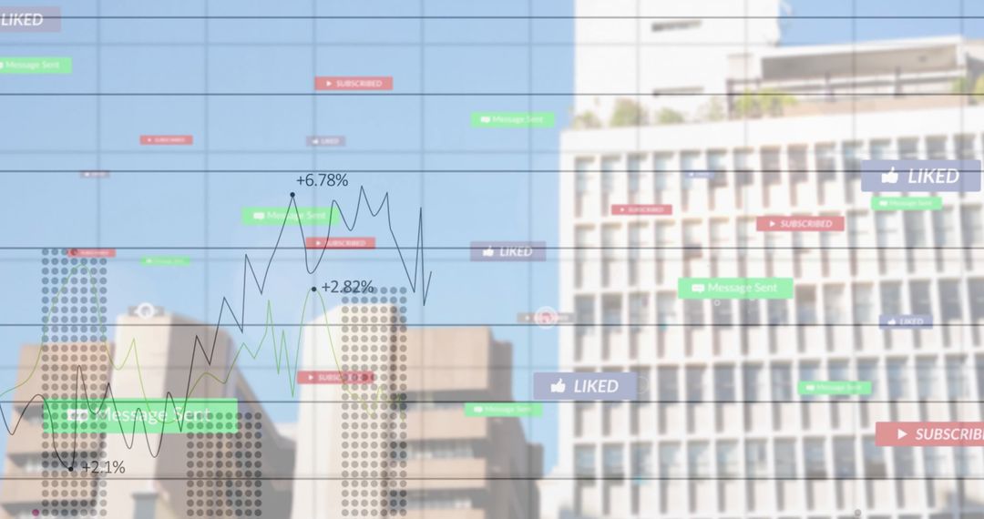 Digital Data Analytics Over Financial Cityscape Background