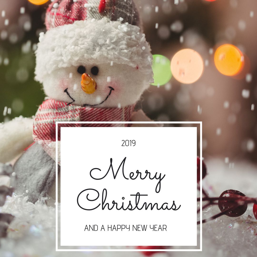 Cheerful Snowman Amidst Twinkling Lights Bringing Holiday Cheer