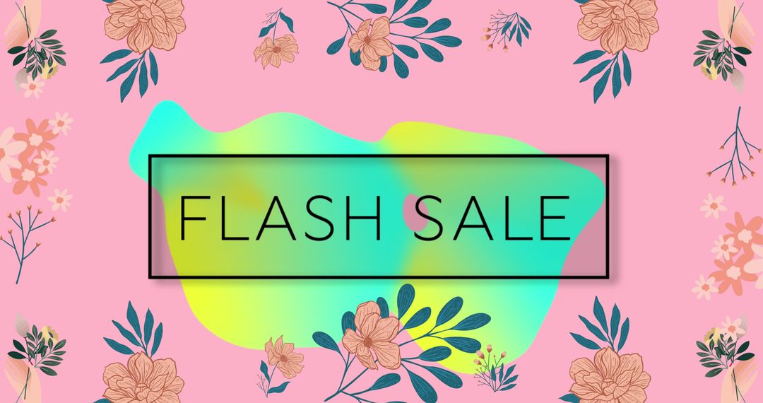 Floral Flash Sale Advertisement with Modern Design Elements - Free Images, Stock Photos and Pictures on Pikwizard.com