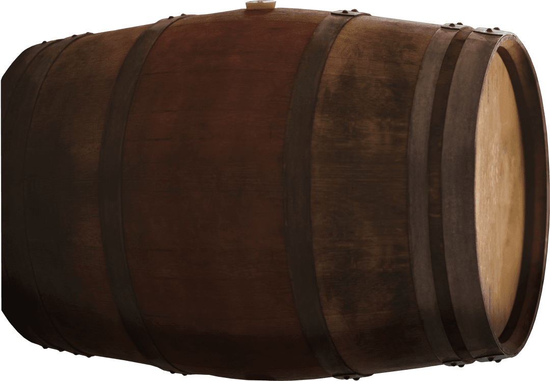Old Wooden Barrel on Transparent Background Well Isolated