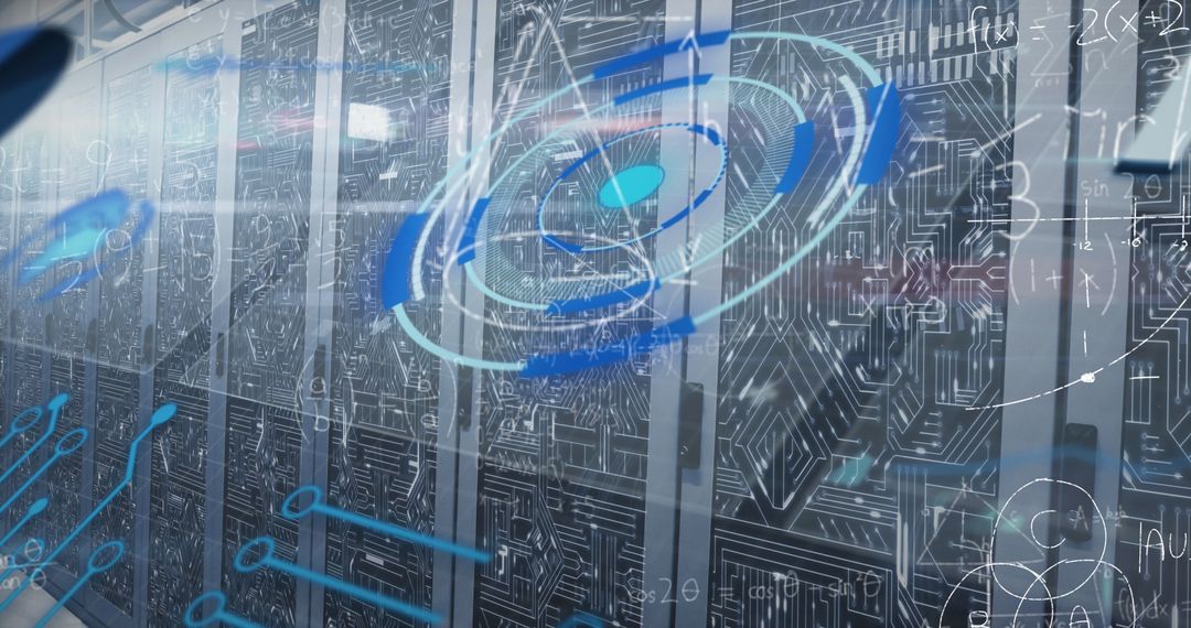 Futuristic Technology Interface in Data Center Server