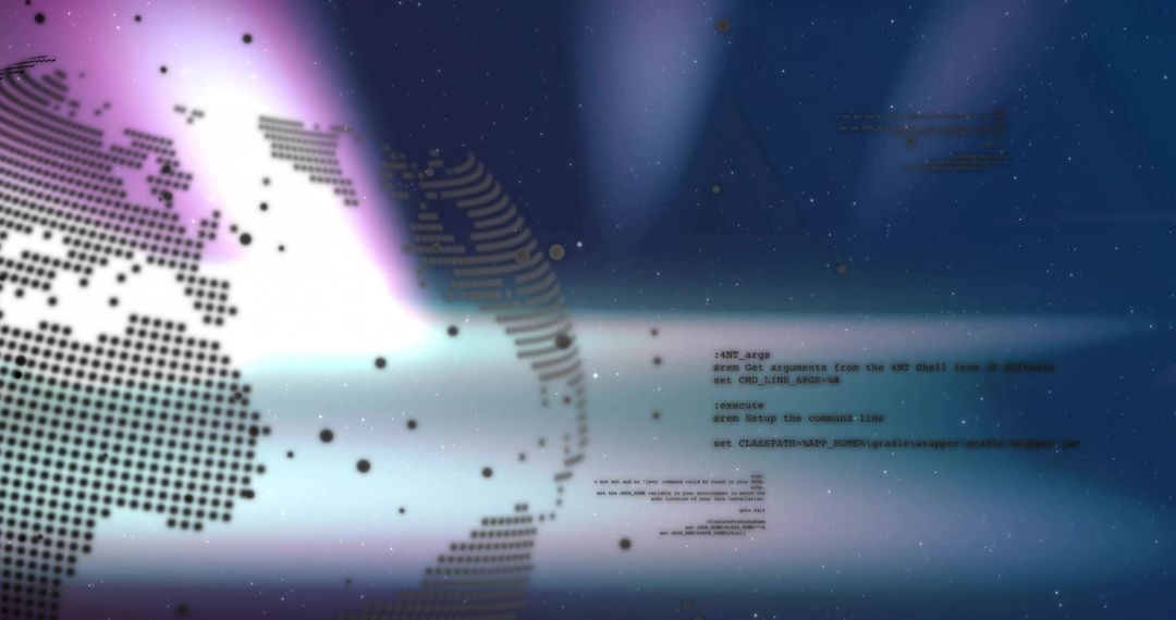 Futuristic Dotted Globe and Code in Digital Interface