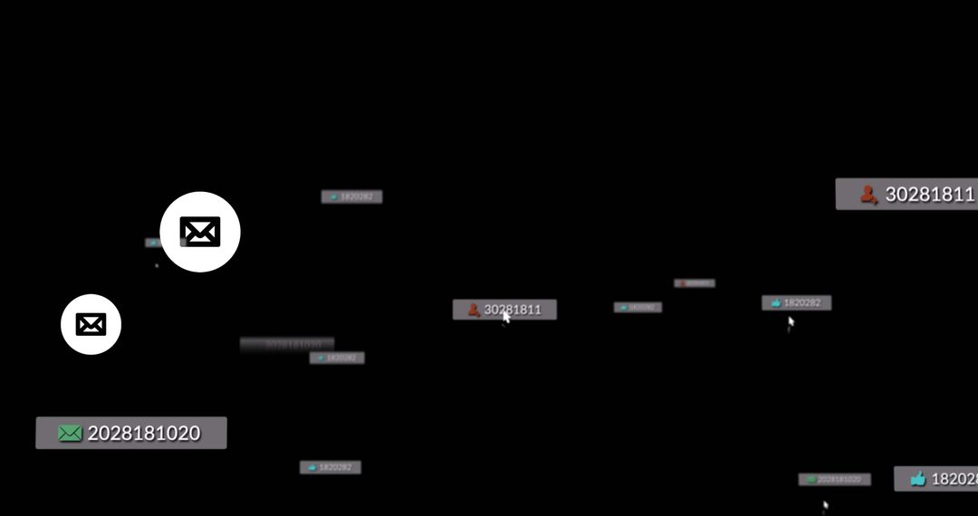 Falling Social Media Icons on Dark Background Illustrating Digital Communication