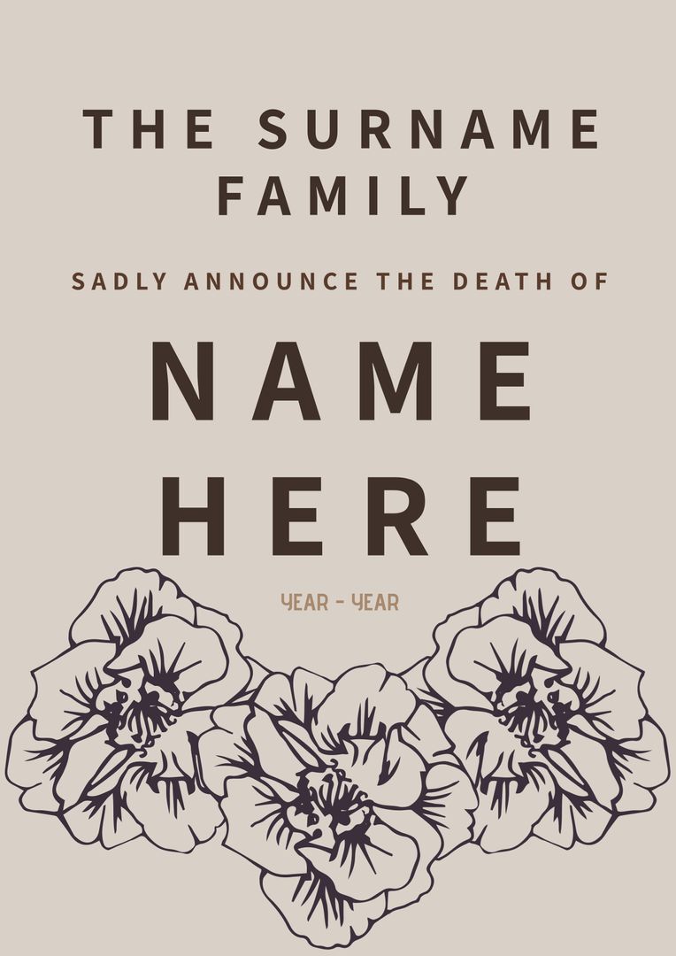 Elegant Funeral Program Template with Floral Design