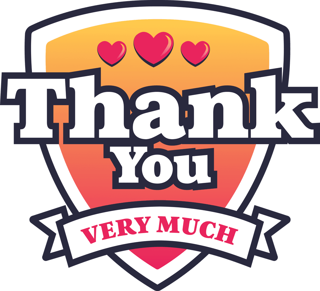 Thank You Very Much Statement on Transparent Background