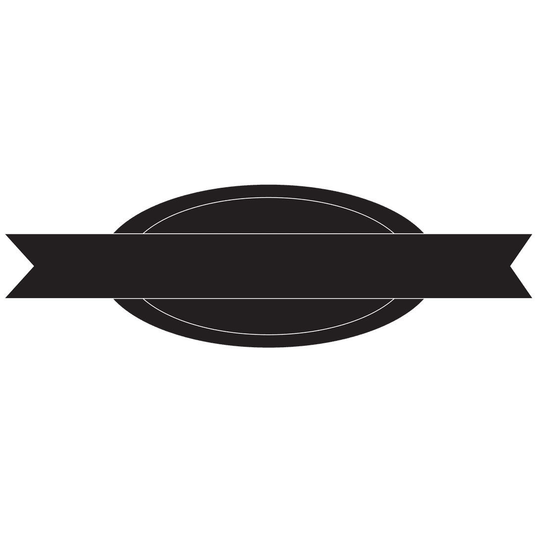 Black Ribbon Banner on Transparent Background for Celebrations