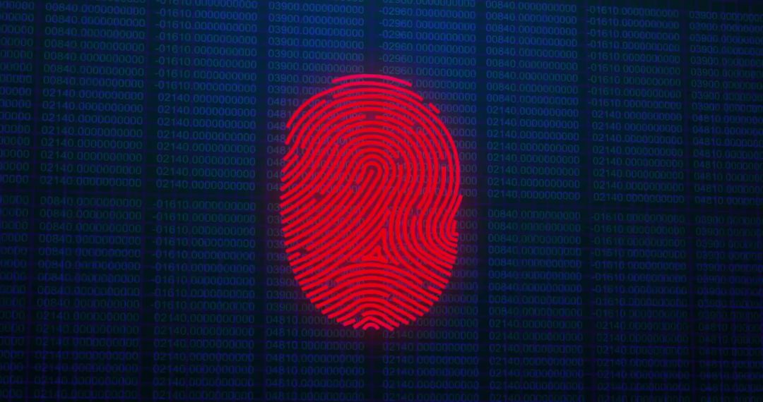 Digital Fingerprint with Binary Data Technology Concept