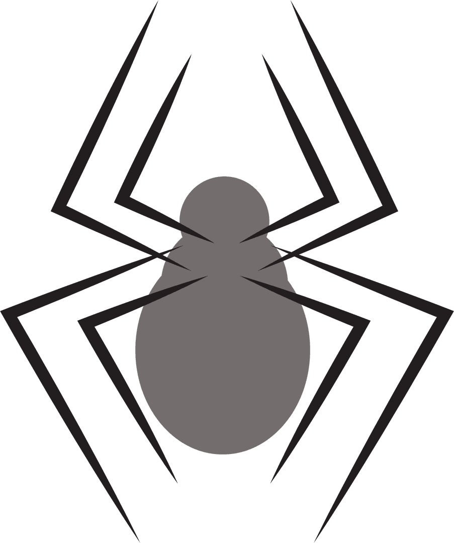 Grey Spider Vector Illustration on Transparent Background