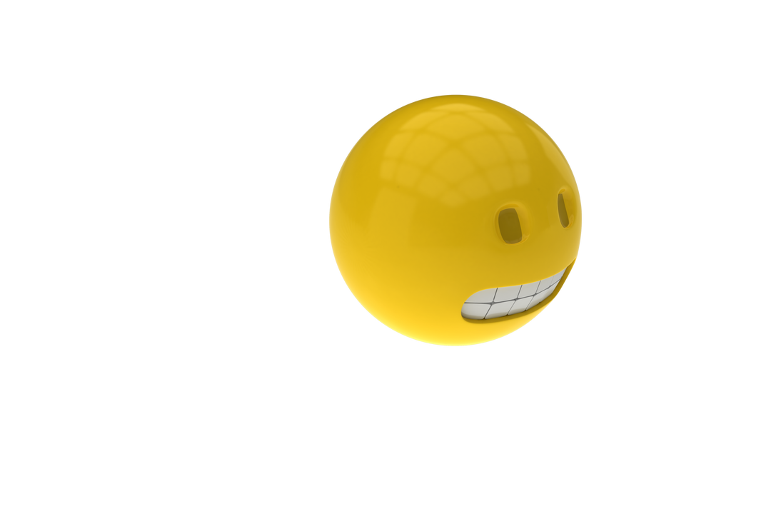 3D Transparent Emoji with Clenched Teeth Expression on White Background - Download Free Stock Images Pikwizard.com