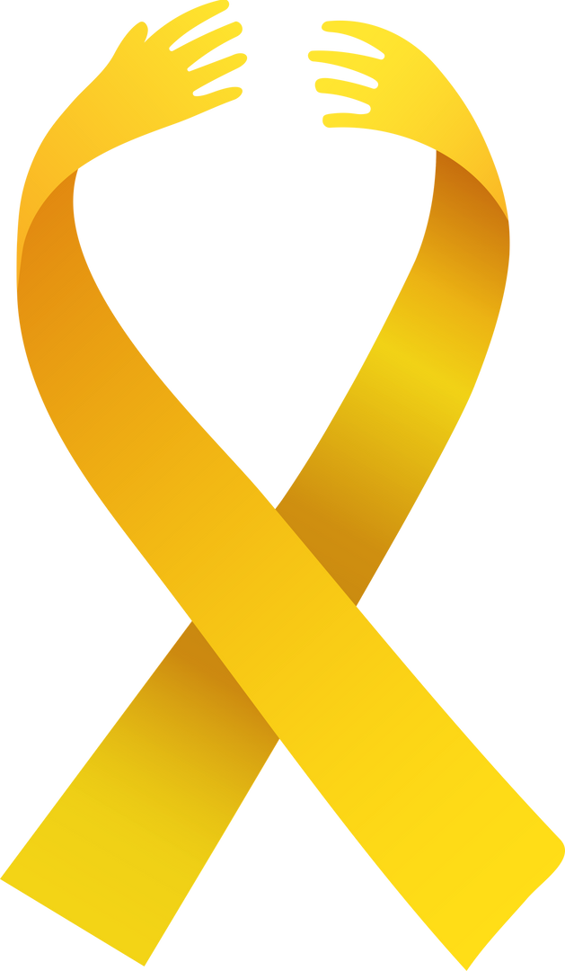 Transparent Yellow Awareness Ribbon with Reaching Hands Illustration - Download Free Stock Images Pikwizard.com