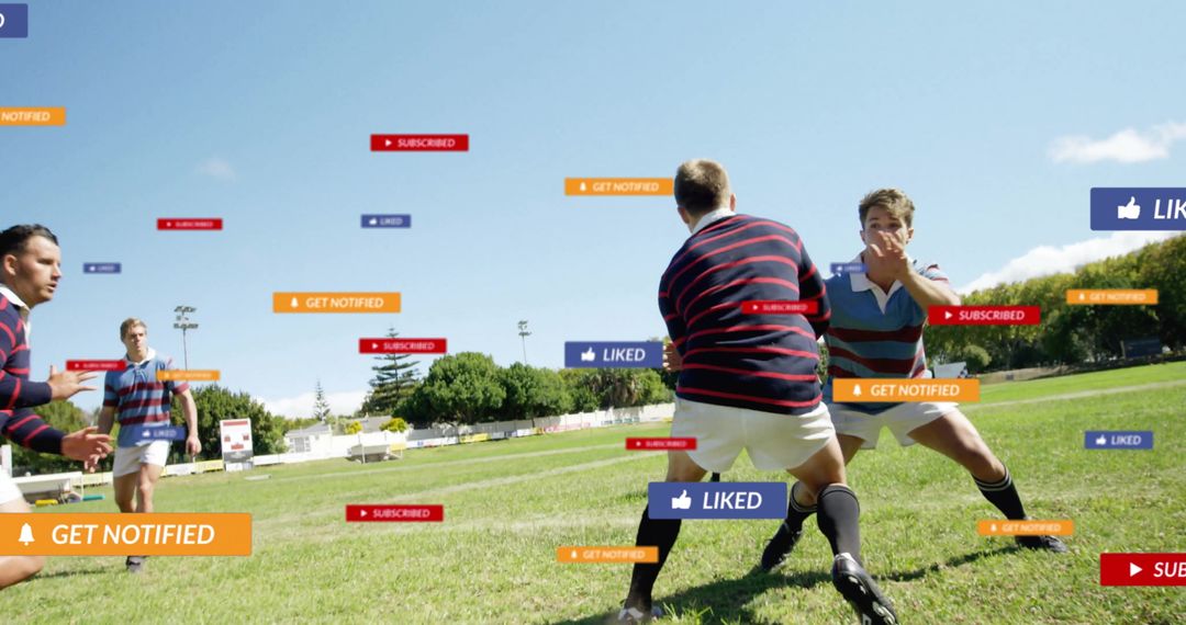 Rugby Match With Social Media Notifications