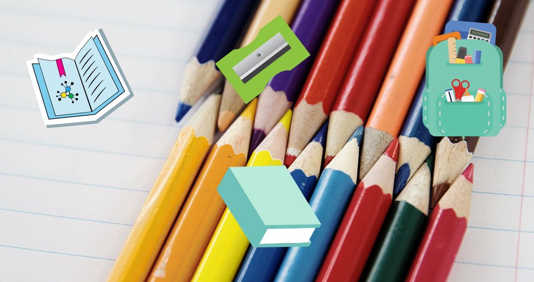 Colorful School Supplies with Fun Animated Graphics