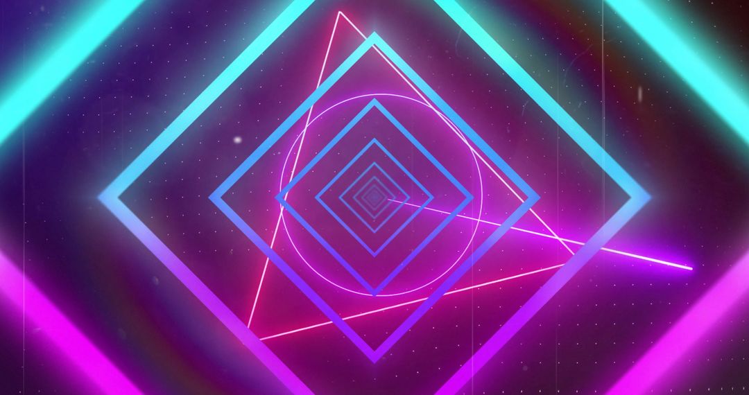Dynamic Neon Geometric Shapes with Vibrant Colors