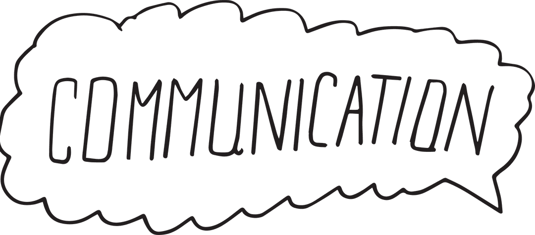 Transparent Hand-Drawn Communication Speech Bubble Clipart