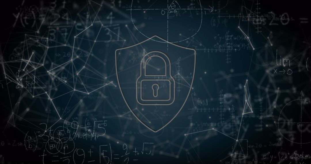 Digital Security with Padlock Icon on Data Network Background