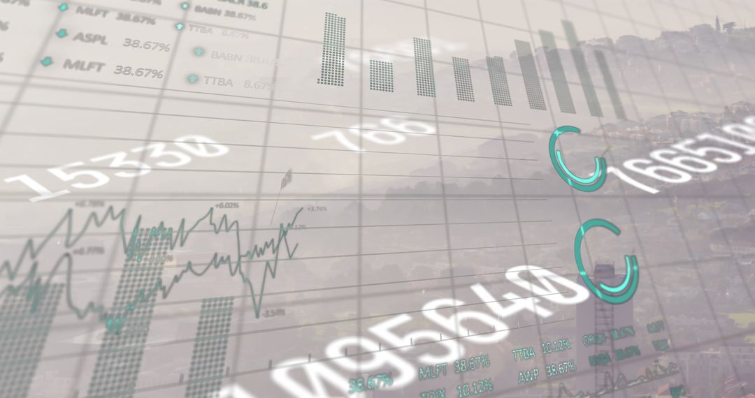 Abstract Financial Data Processing Concept with Digital Graphs