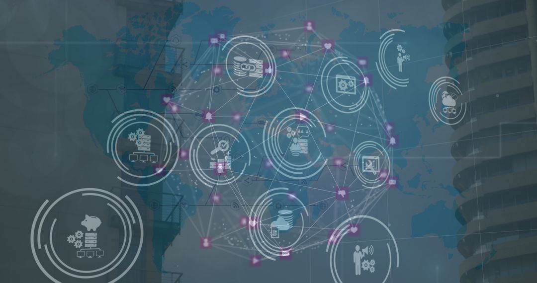Global Digital Network and Data Integration Concept