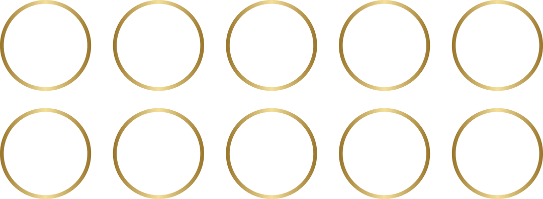 transparent gold circular patterns arranged neatly