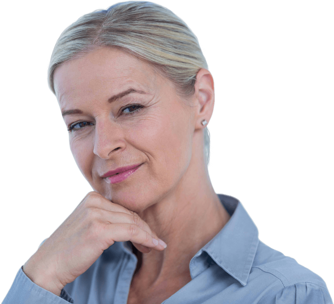 Confident Female Professional Smiling with Transparency