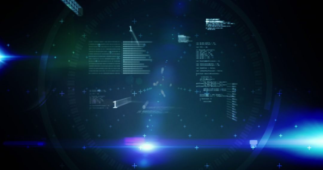 Futuristic Data Processing Visualization on Dark Background