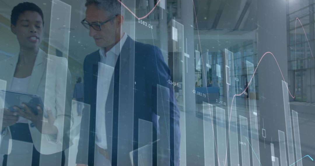 Business Professionals Analyzing Digital Data Visualizations