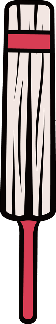 Cricket Bat with Red Handle Vector Transparent Background