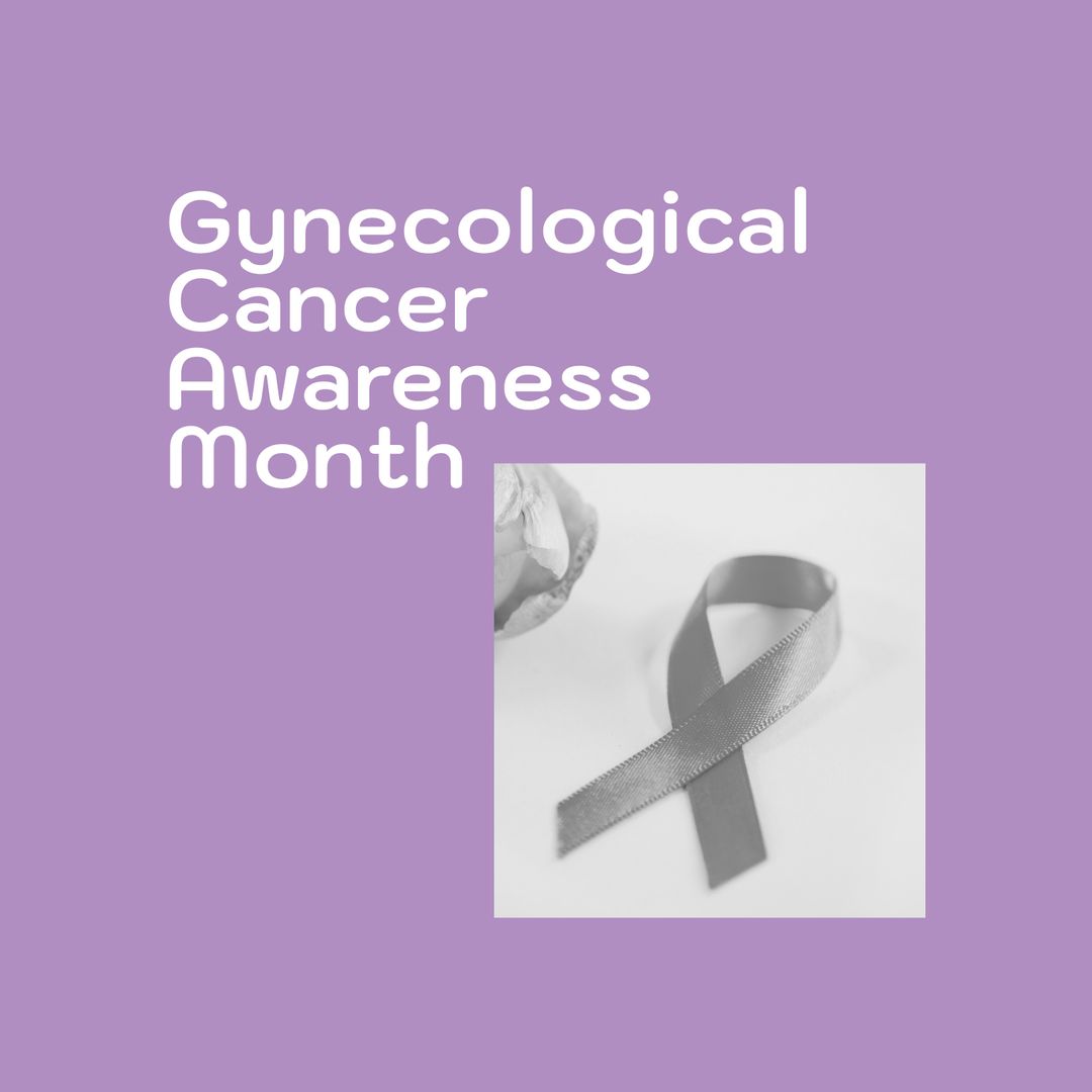 Gynecological Cancer Awareness Silver Ribbon on Purple - Download Free Stock Templates Pikwizard.com