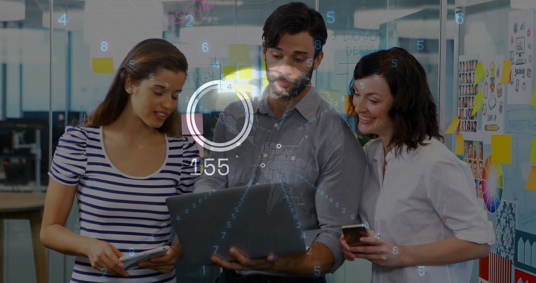 Innovative Business Team Analyzing Data with Technology