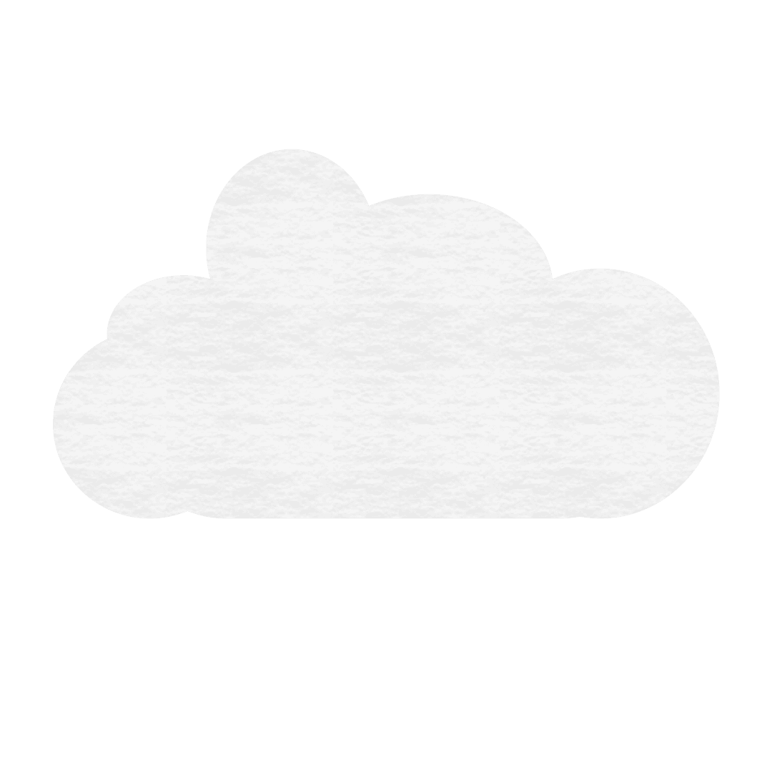 Grey Cloud Shape Illustration on Transparent Background