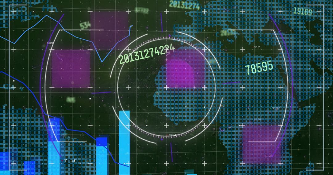 Futuristic Global Digital Interface with Data Insights