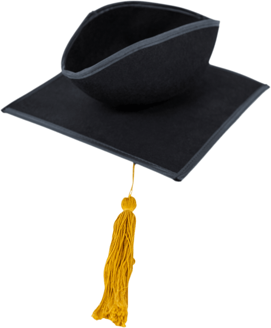 Graduation Cap with Tassel on Transparent Background for Academic Themes