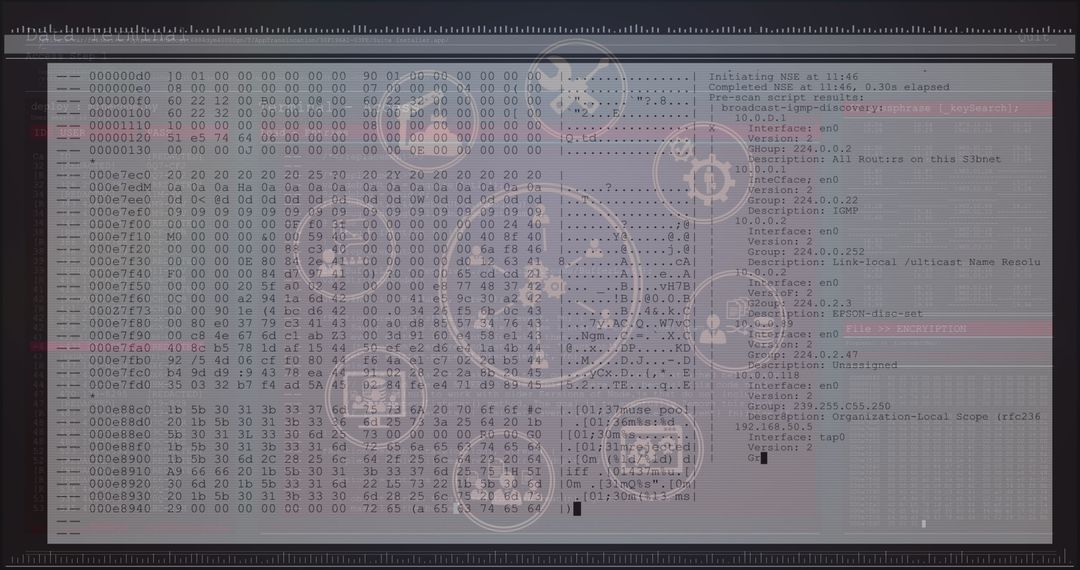 Digital Interface with Data Flow and Technology Icons