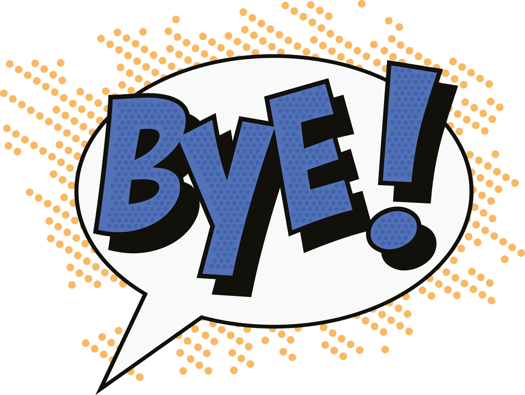 Comic Style Speech Bubble Saying Bye Transparent Background