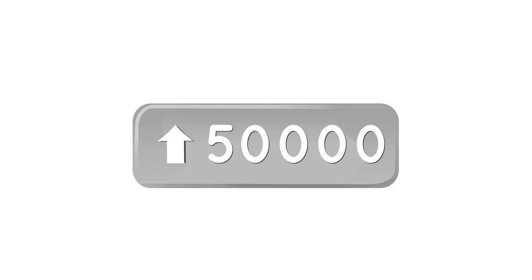 Abstract Progress Bar Reaching 50000 Milestone in Gray